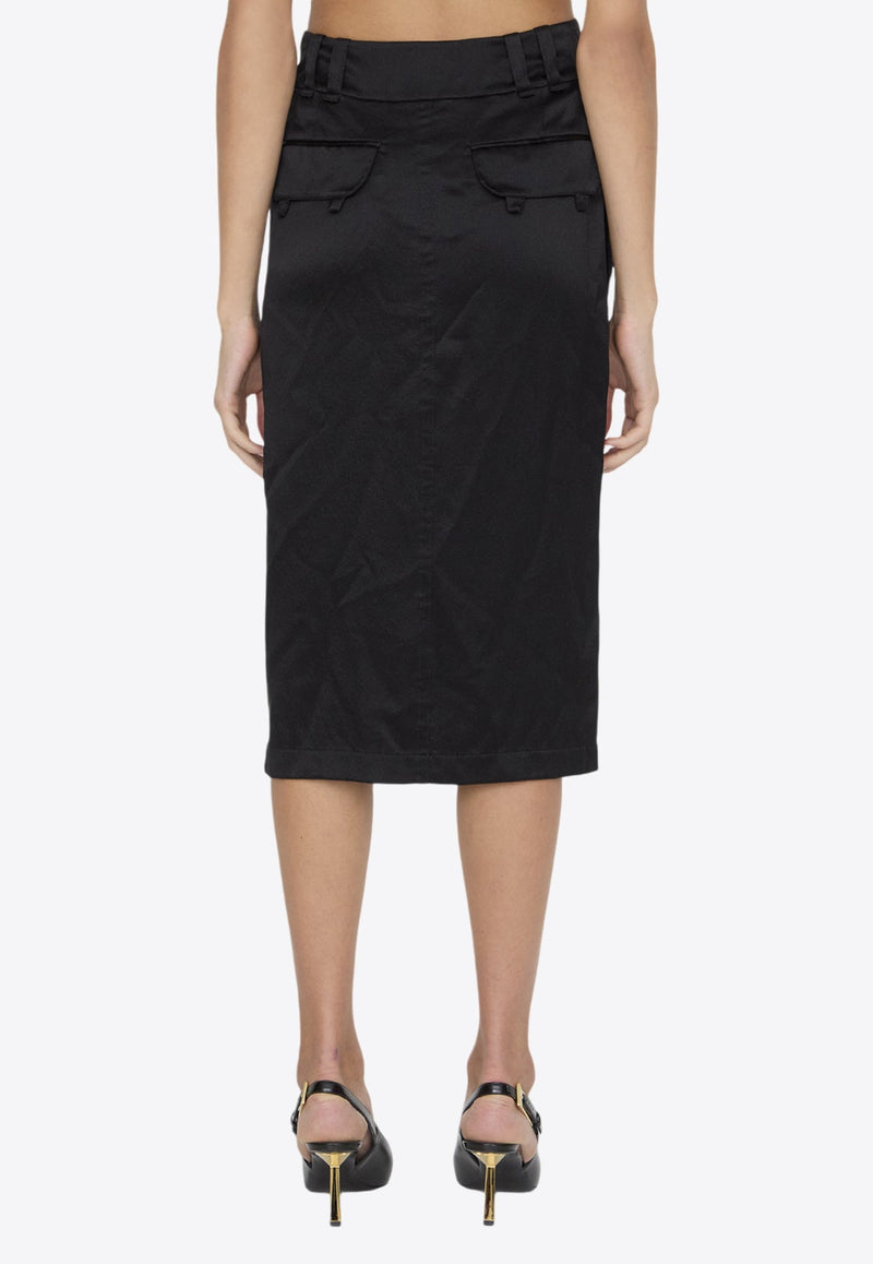 Classic Silk Midi Skirt