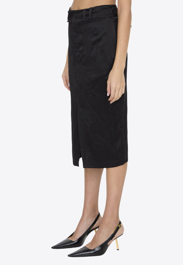 Classic Silk Midi Skirt