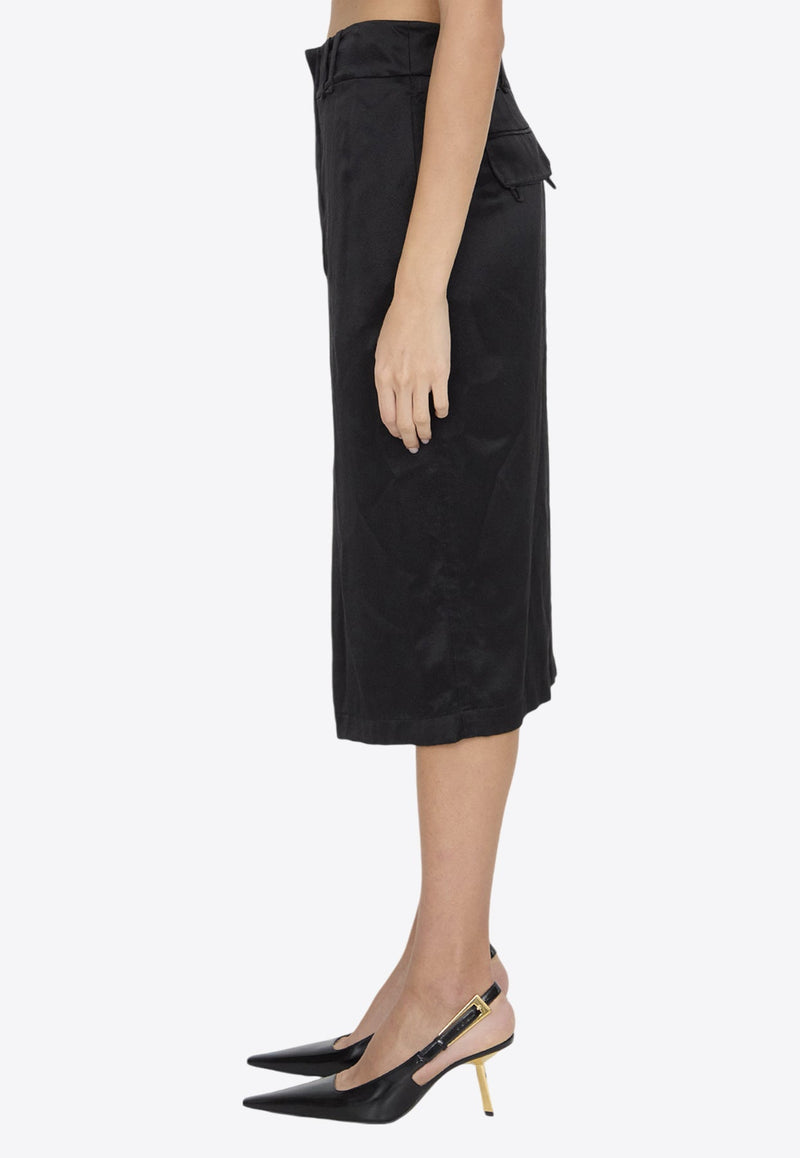 Classic Silk Midi Skirt