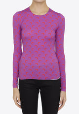 Moon Jacquard Long-Sleeved Top