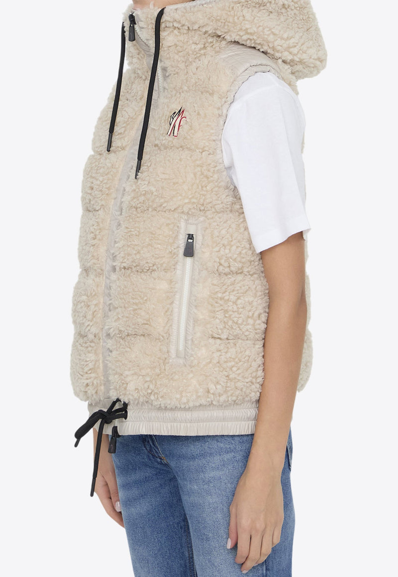 Logo Patch Padded Teddy Vest