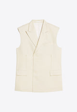 Double-Breasted Sleeveless Blazer