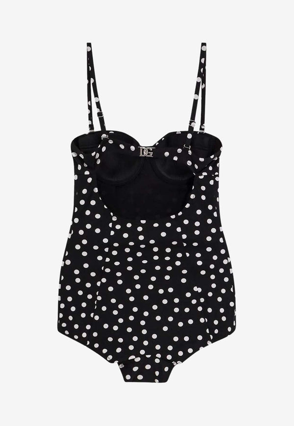 Polka Dot Print One-Piece Swimsuit