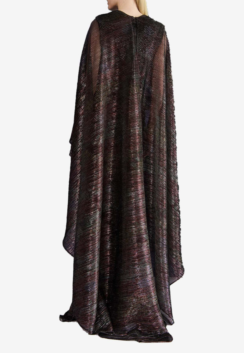 V-neck Maxi Cape Dress