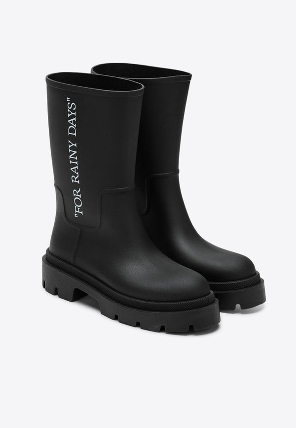 For Rainy Days Print Rubber Boots