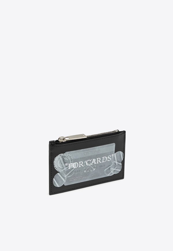 Quote Bookish Leather Zip Cardholder