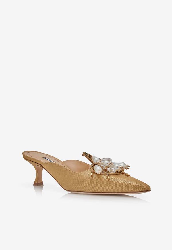 Orientalia 50 Grosgrain Embellished Mules