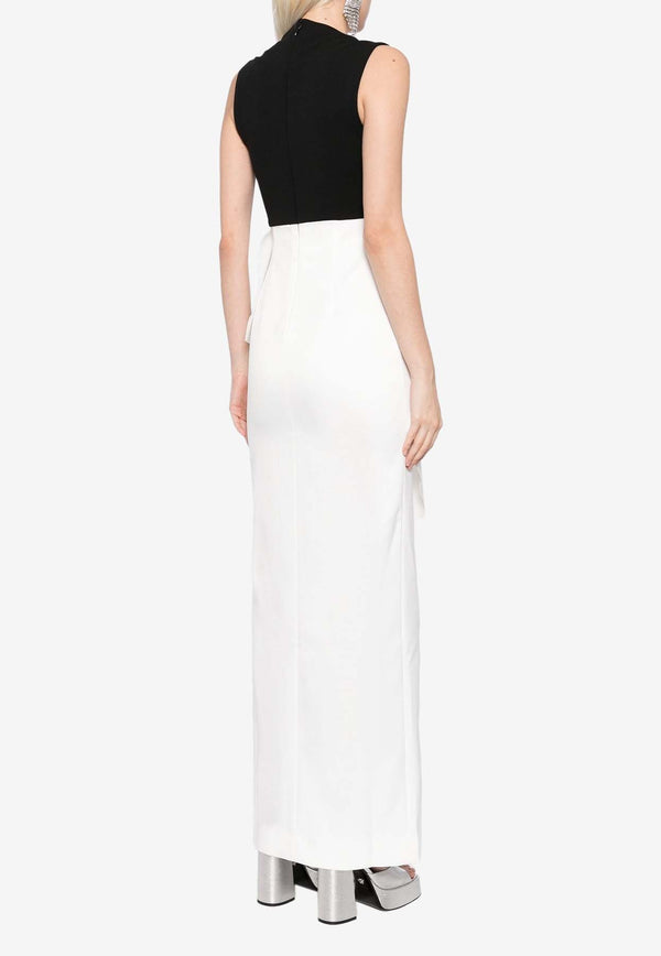 Ally Two-Tone Draped Maxi Dress