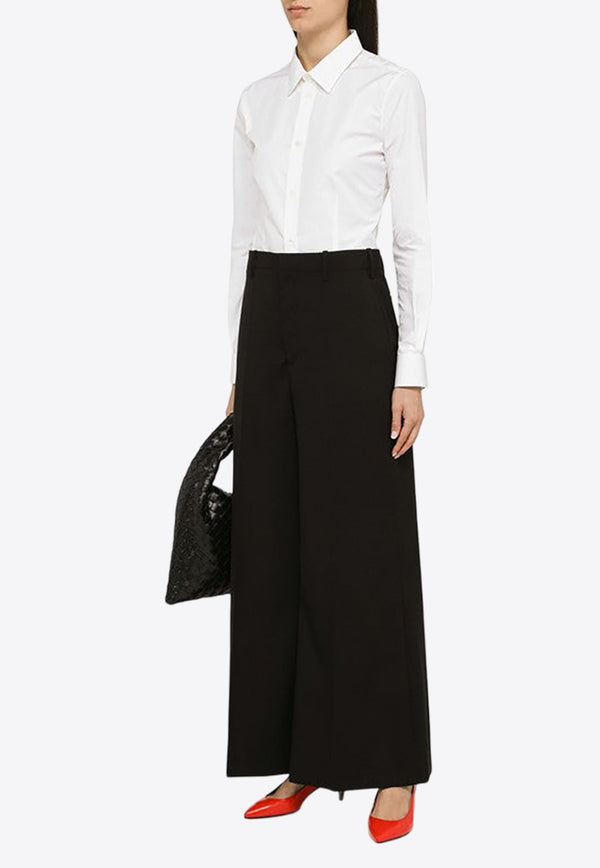 Wide-Leg Tailored Wool Pants