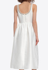 Taffeta Diamante Midi Dress