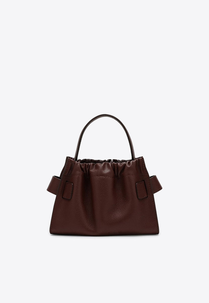 Square Scrunchy Leather Shoulder Bag