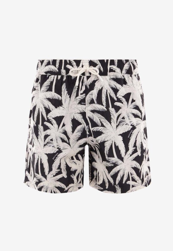 All-Over Palms Print Swim Shorts