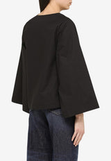 Long-Sleeved Poplin Blouse