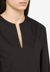 Long-Sleeved Poplin Blouse