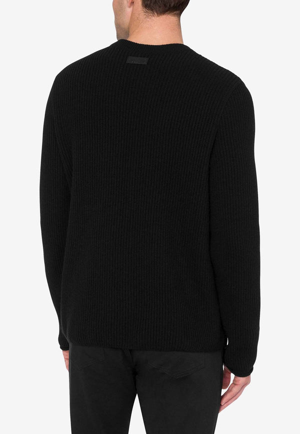 Rib-Knit Wool Sweater