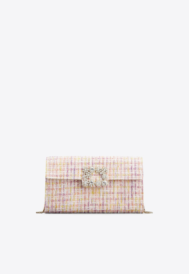 Crystal Embellished Buckle Clutch