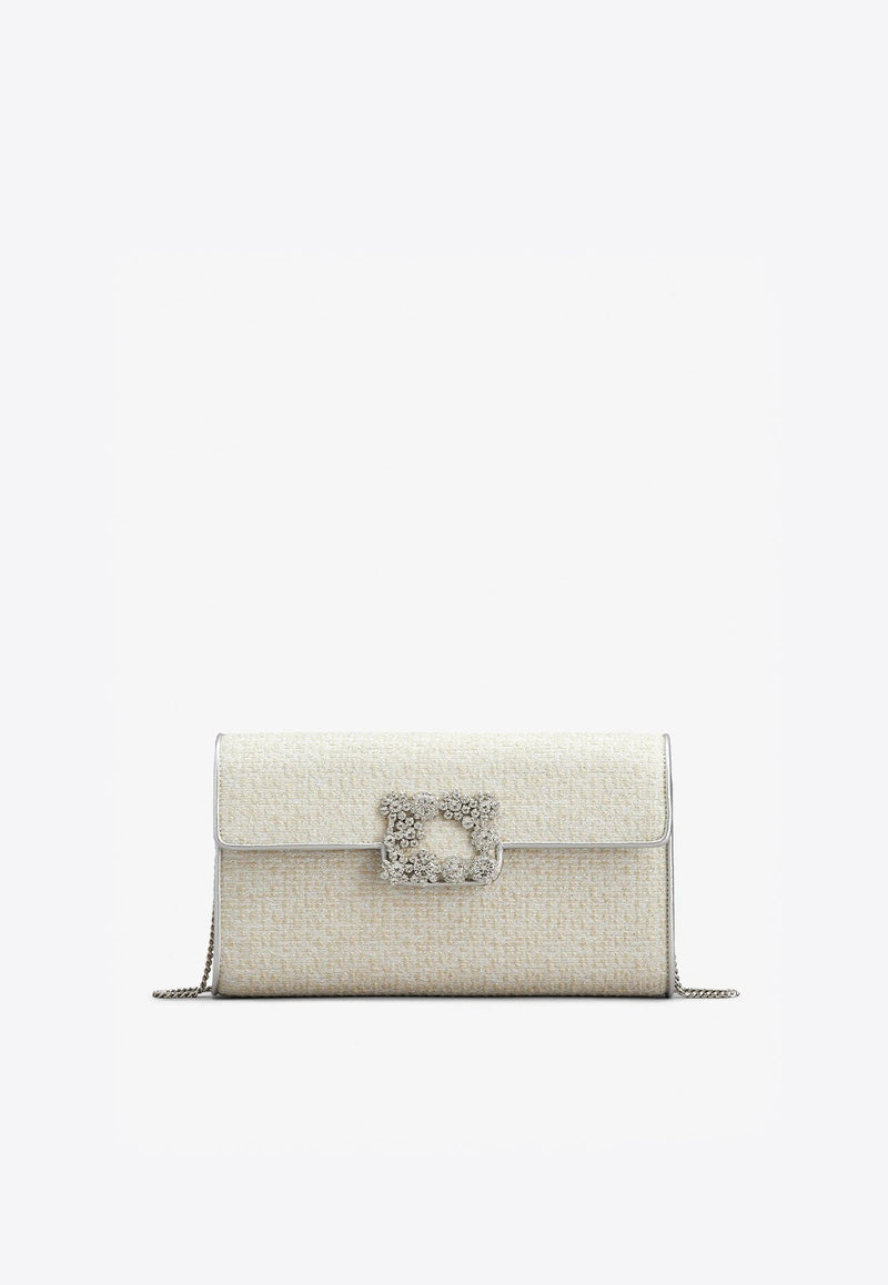 Flower Strass Buckle Clutch Bag