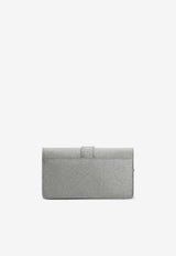 Miss Vivier Crystal Buckle Clutch in Glitter Fabric