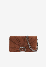 Viv' Choc Suede Shoulder Bag