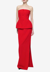 Strapless Tailored Crepe Gown