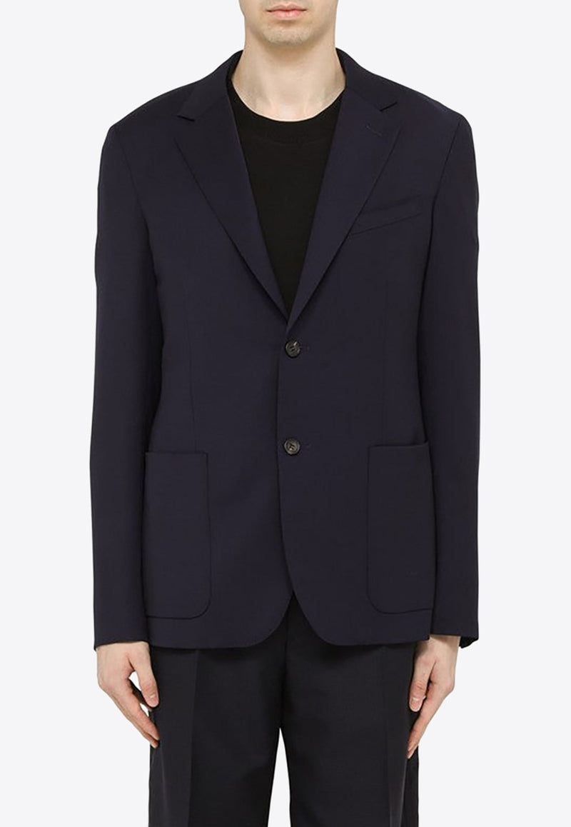 Single-Breasted Blazer in Wool