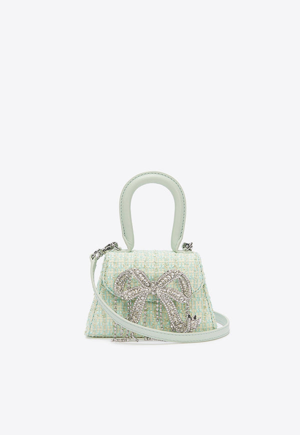 Micro Bouclé Bow Top Handle Bag
