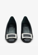 Belle Vivier 45 Metal Buckle Pumps in Patent Leather