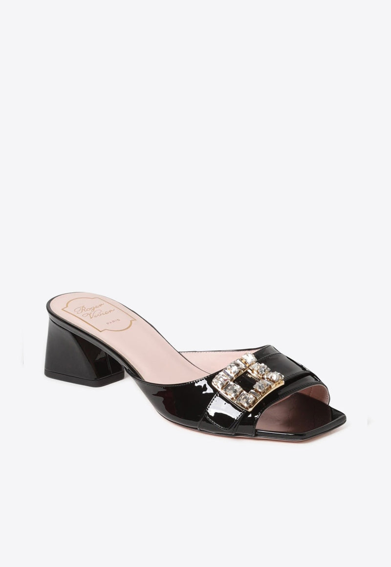 45 Crystal-Embellished Buckle Mules