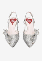 Virgule 55 Bow Crystal Embellished Slingback Pumps