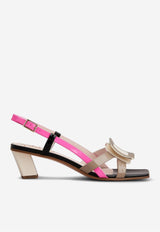 Belle Vivier 45 Metal Buckle Sandals in Patent Leather