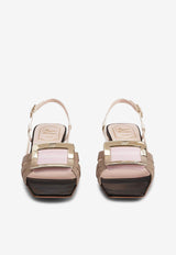 Belle Vivier Metal Buckle Sandals in Patent Leather