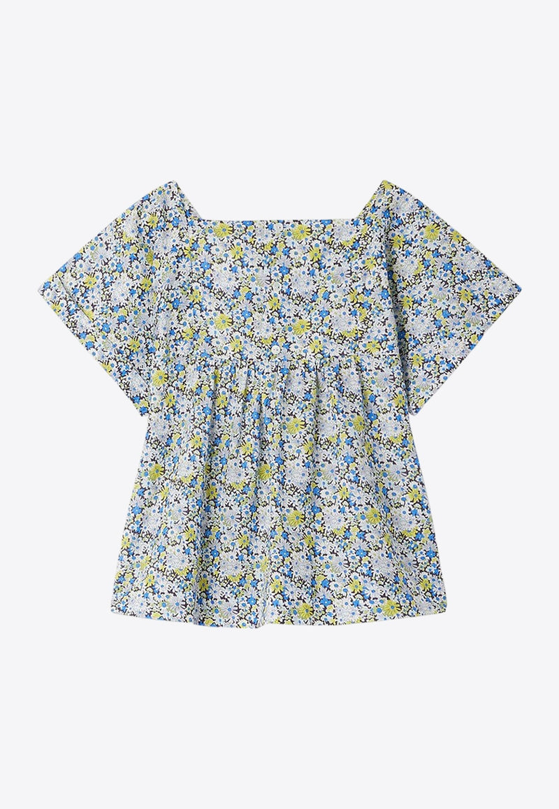 Girls Pays Floral Print Blouse