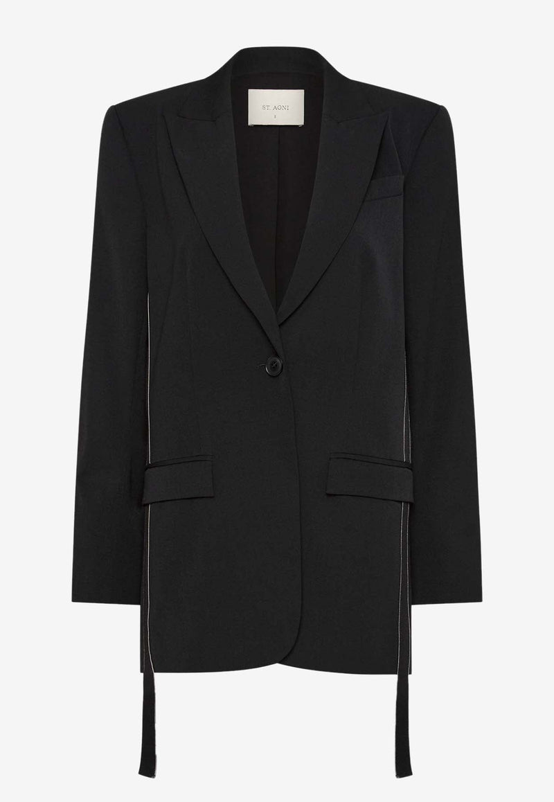 Side Stripe Single-Breasted Blazer