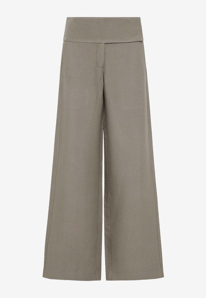 Wide Waistband Wide-Leg Pants