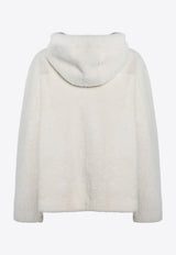 Shearling Zip-Up Hooded Jacket