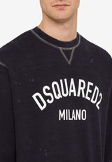 Logo-Printed Distressed Sweatshirt