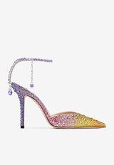 Saeda 100 Crystal-Embellished Satin Pumps