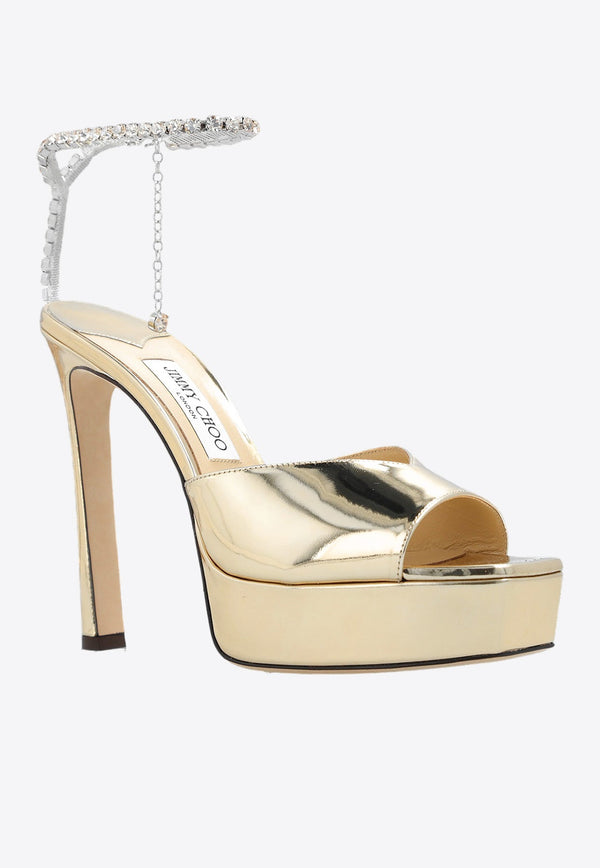 Saeda 125 Metallic Leather Platform Sandals