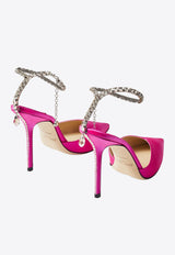 Saeda 100 Crystal-Embellished Satin Pumps