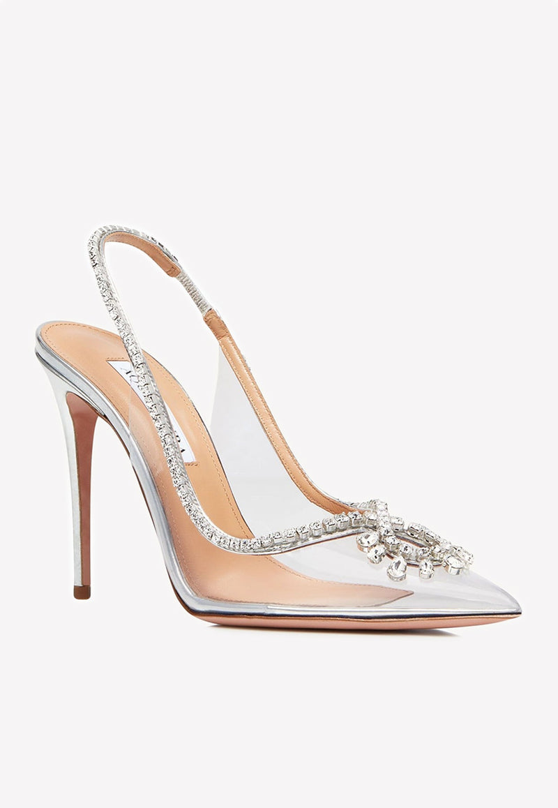 Seduction 105 Crystal-Embellished Slingback Pumps