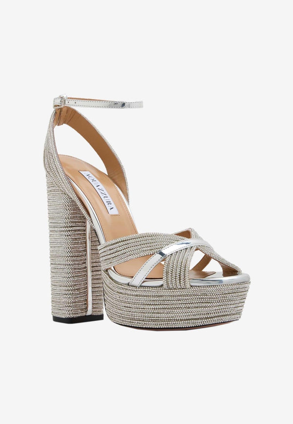 Sundance 140 Crystal-Embellished Platform Sandals