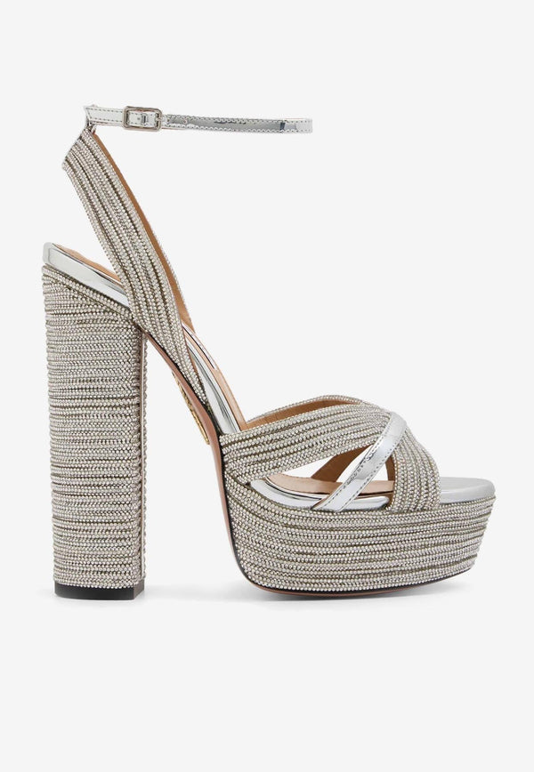 Sundance 140 Crystal-Embellished Platform Sandals