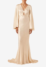 La Lune Flared-Sleeve Maxi Dress