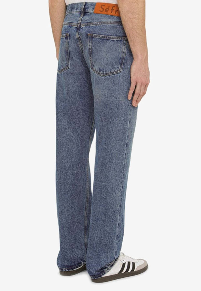 Logo Patch Washed-Out Jeans