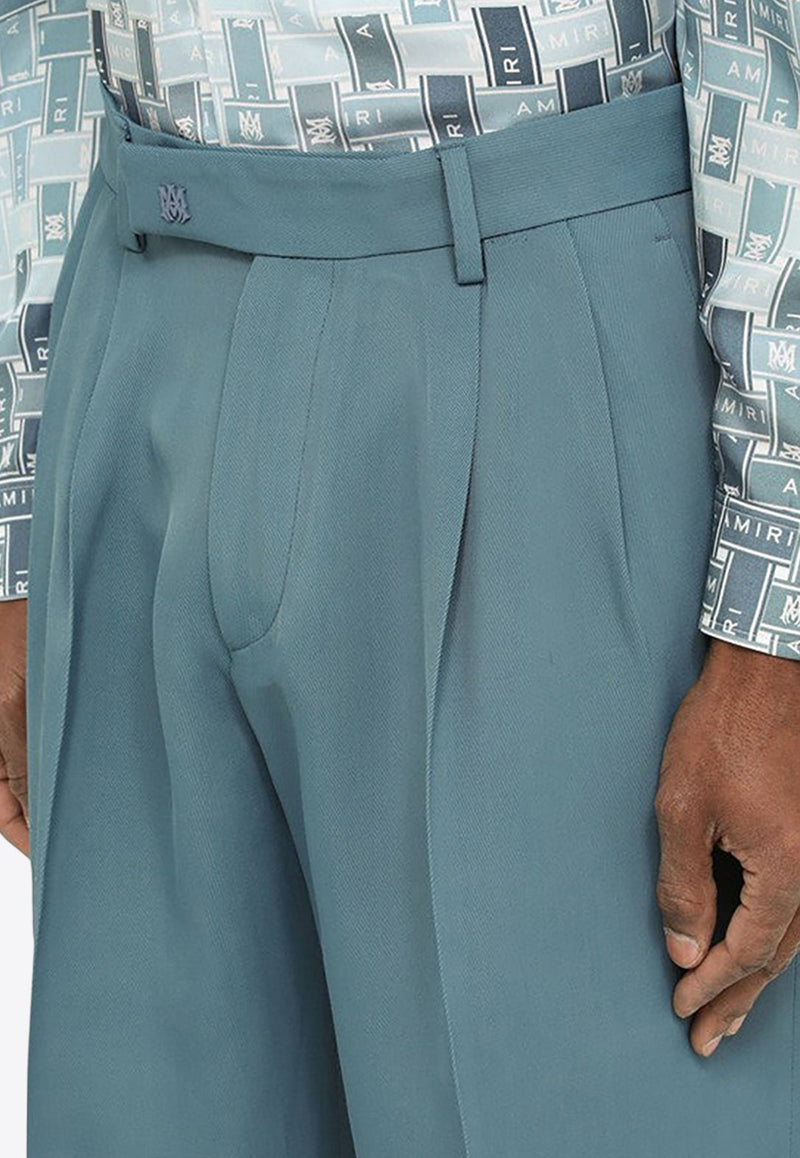 Straight-Leg Pleated Tailored Pants