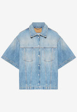 Boxy Short-Sleeved Denim Shirt