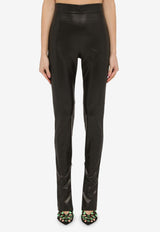 Faux Leather Slim-Leg Pants