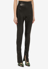 Faux Leather Slim-Leg Pants