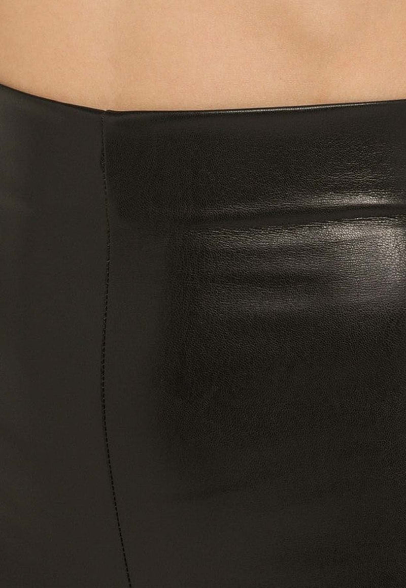 Faux Leather Slim-Leg Pants