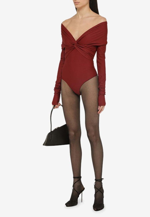 Long-Sleeved Knotted Bodysuit